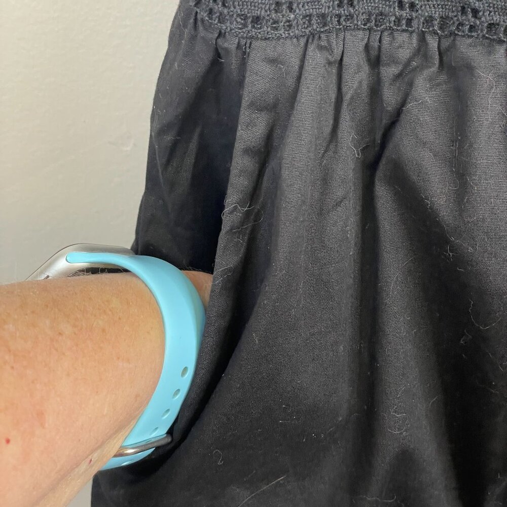 Torrid Womens Boho Midi Dress 3x Black Poplin Sheer Waist Back Tie Pockets NWT - Picture 11 of 16